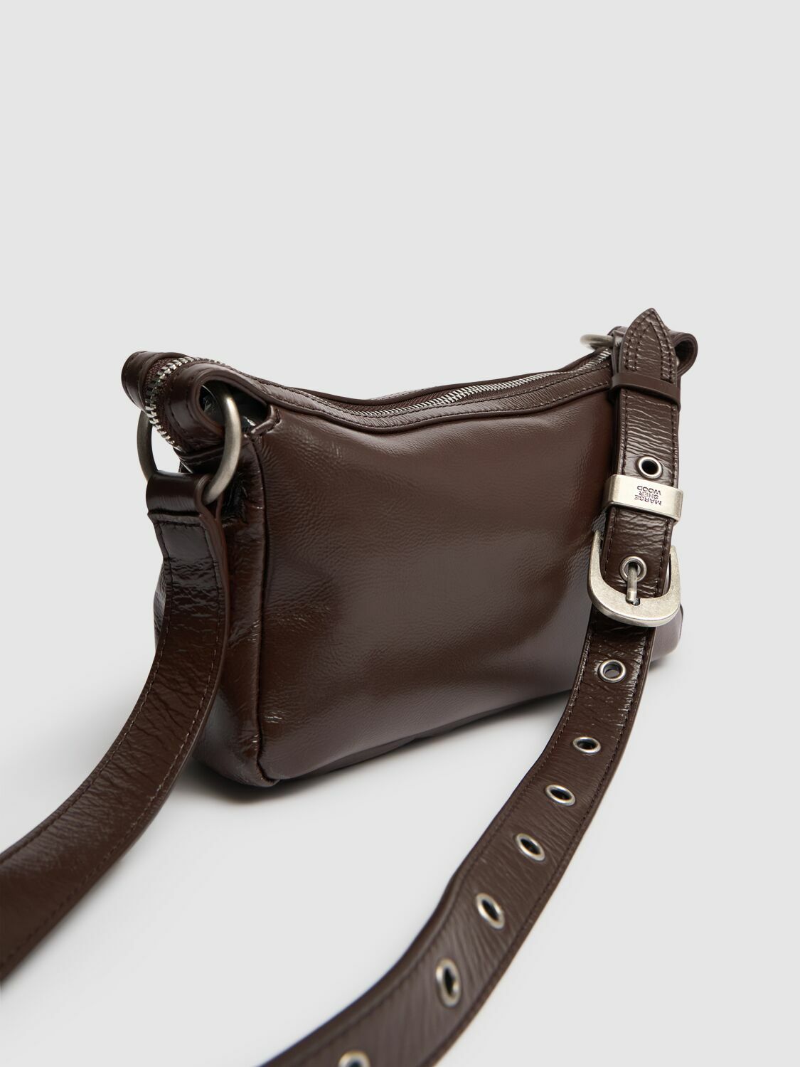 MARGE SHERWOOD Mini Outpocket Glossy Leather Hobo Bag