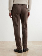 Sunspel - Straight-Leg Stretch Wool-Blend Flannel Trousers - Brown