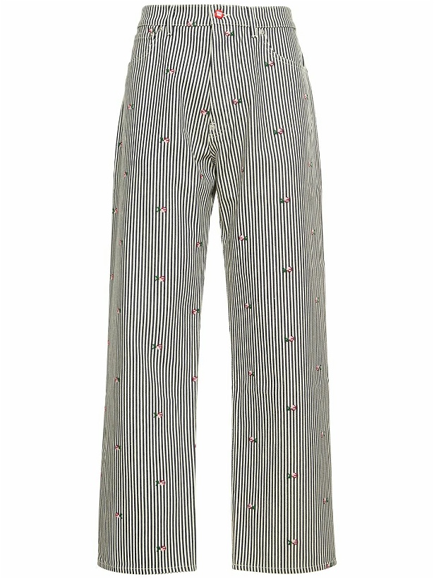 Photo: KENZO PARIS - Relaxed Striped Cotton Denim Jeans