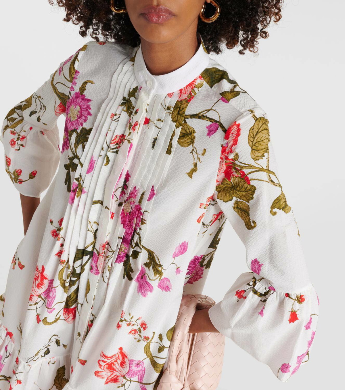 Erdem Floral cotton seersucker shirt dress Erdem