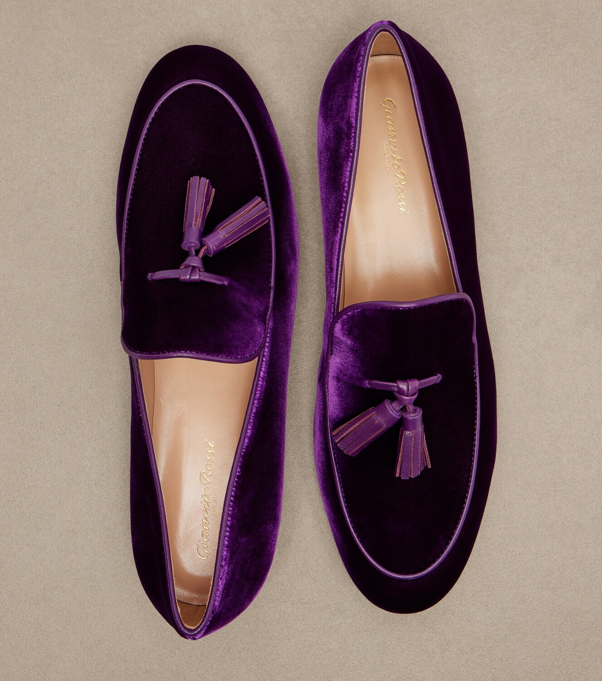 Gianvito Rossi Tasseled velvet loafers