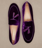 Gianvito Rossi Tasseled velvet loafers