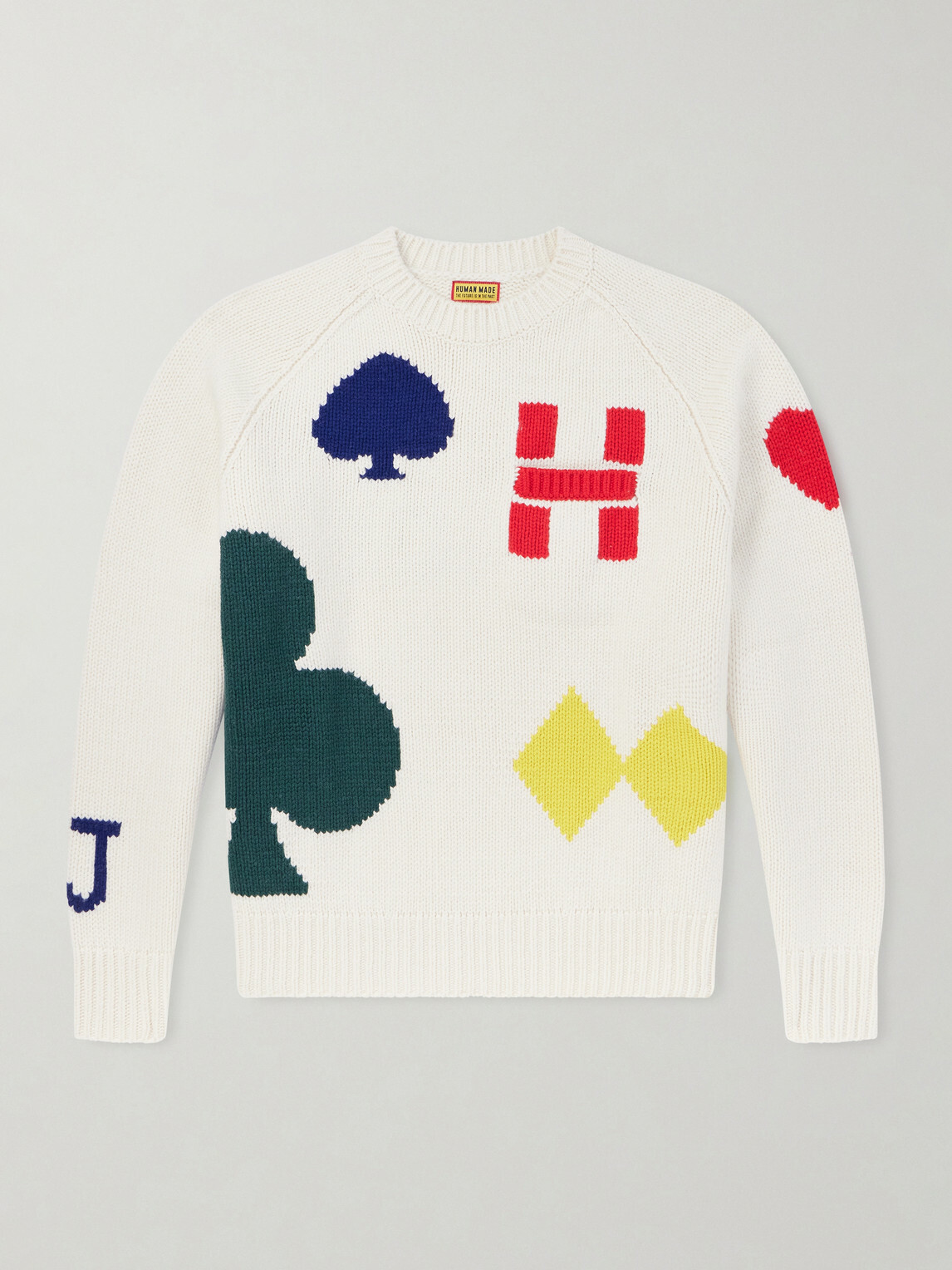 Human Made - Intarsia Wool-Blend Sweater - White
