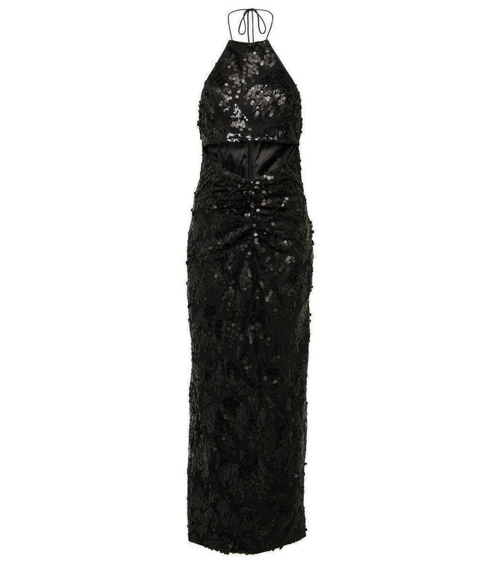 Photo: Rotate Birger Christensen Sequined halterneck midi dress