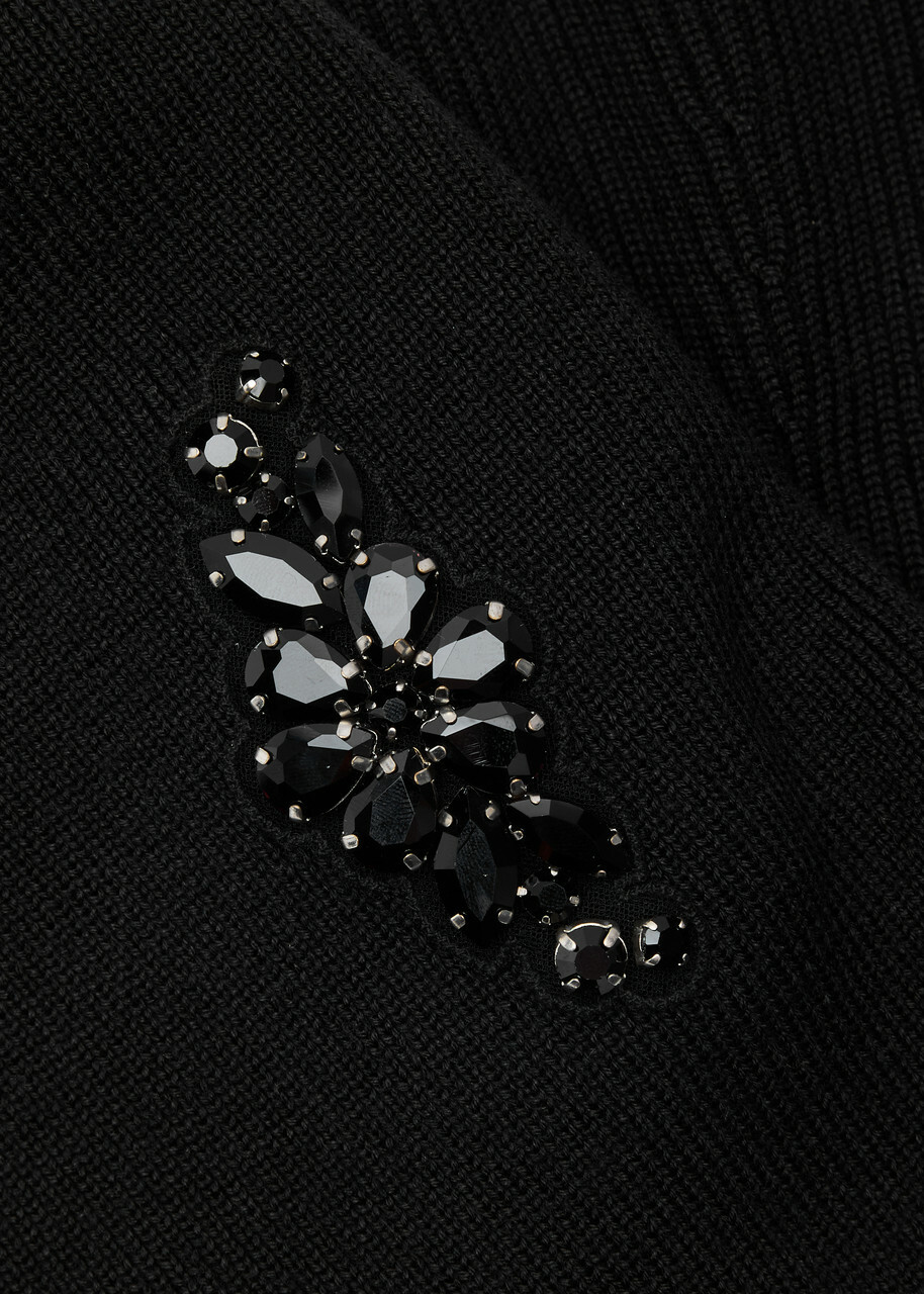 Simone Rocha Crystal-emebllished Wool-blend Balaclava - Black - One Size