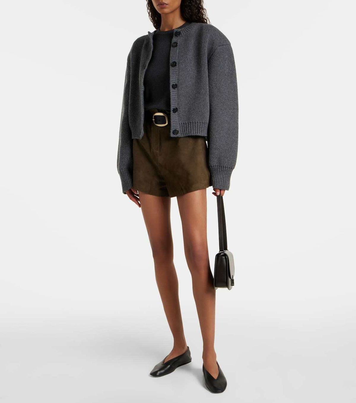 The Frankie Shop Lise high-rise suede shorts