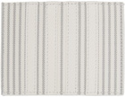 Thom Browne White & Grey Stripe 4-Bar Card Holder