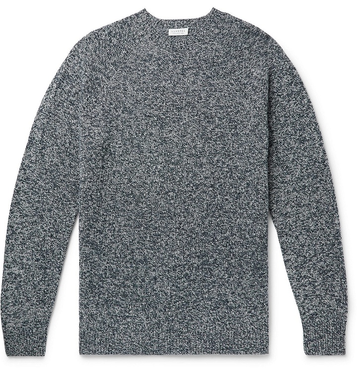 Photo: Sunspel - Mélange Shetland Wool Sweater - Blue