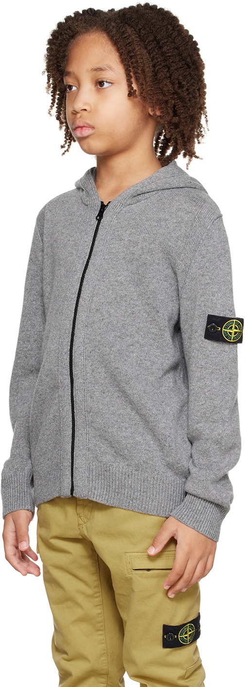 Stone Island Junior Kids Gray 508Z1 Hoodie Stone Island Junior
