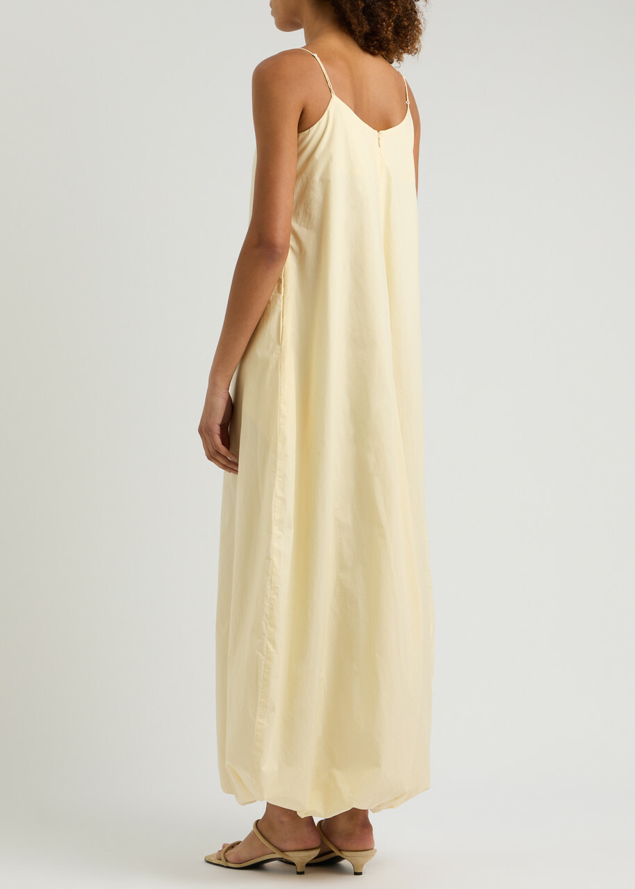 chinese dress ladies Yellow Floral Cotton Maxi Dress - Floral Dresses