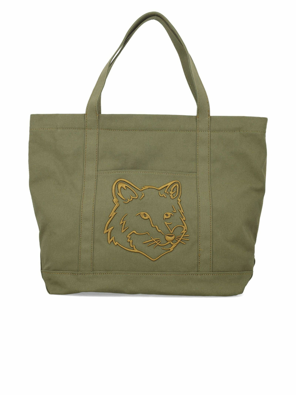 Maison Kitsuné Green Profile Fox Stamp N/S Tote Maison Kitsune Maison Kitsuné Green Profile Fox Stamp N/S Tote Maison Kitsune