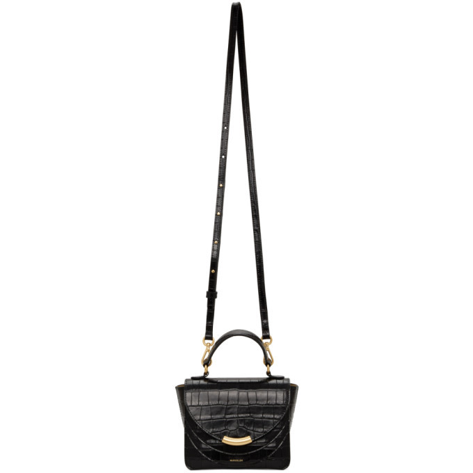 Wandler Black Croc Mini Luna Arch Bag Wandler