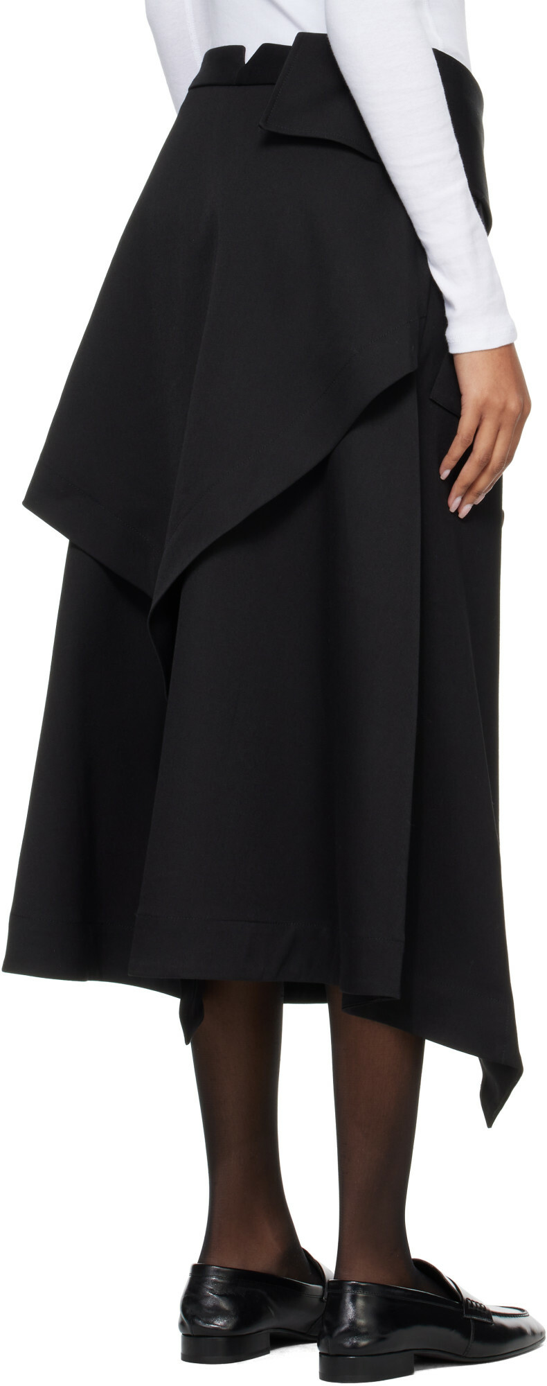Róhe Black Deconstructed Trench Midi Skirt