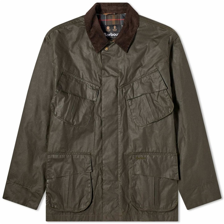 Photo: Barbour Men's Heritage+ Utility Wax Jacket in Archive Olive
