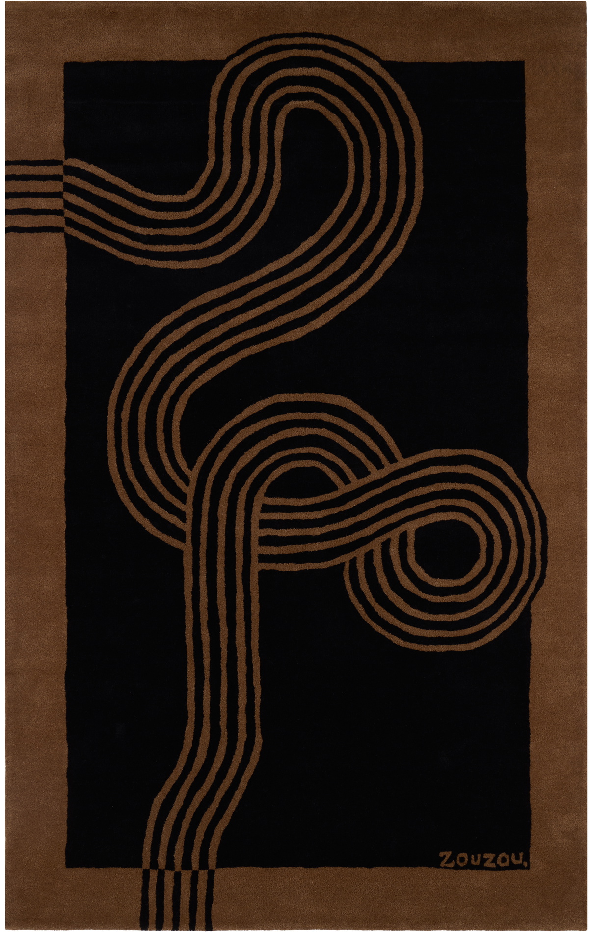 Zouzou Rugs SSENSE Exclusive Black & Brown Rug