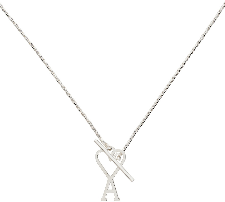 ネックレス・ペンダント AMI PARIS Adc Necklace - AMI Paris - l - Silver AMI Paris Silver ADC Chain Necklace AMI