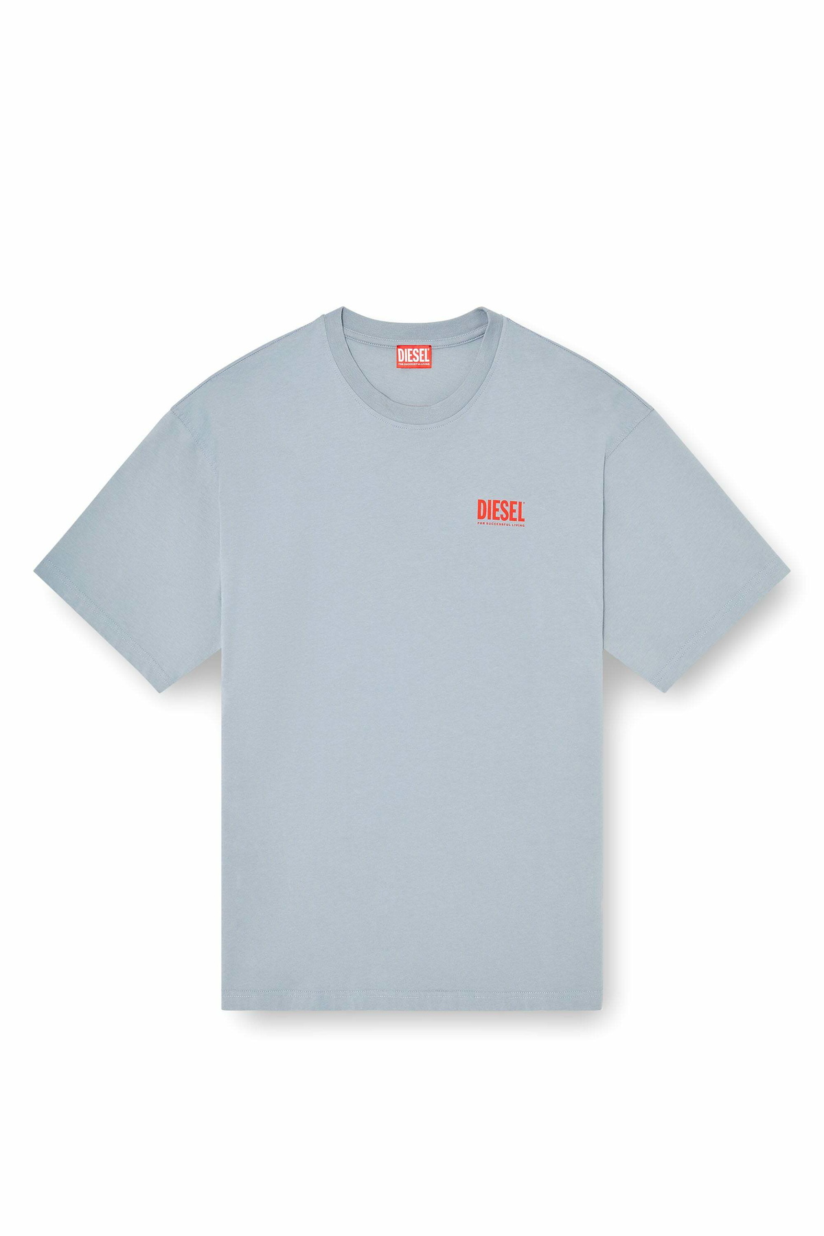 Diesel Cotton T-shirt with Diesel Biscotto print - T-Shirts Mens in Grey