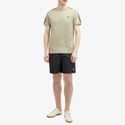Fred Perry Men's Contrast Tape Ringer T-Shirt in Warm Grey/Brick