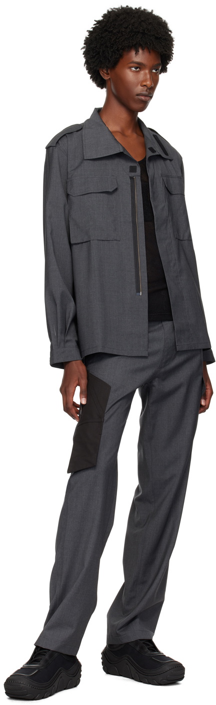 Olly Shinder Gray Wool Overshirt