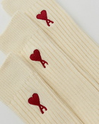 Ami Paris Three Pack Ami De Coeur Socks White - Mens - Socks