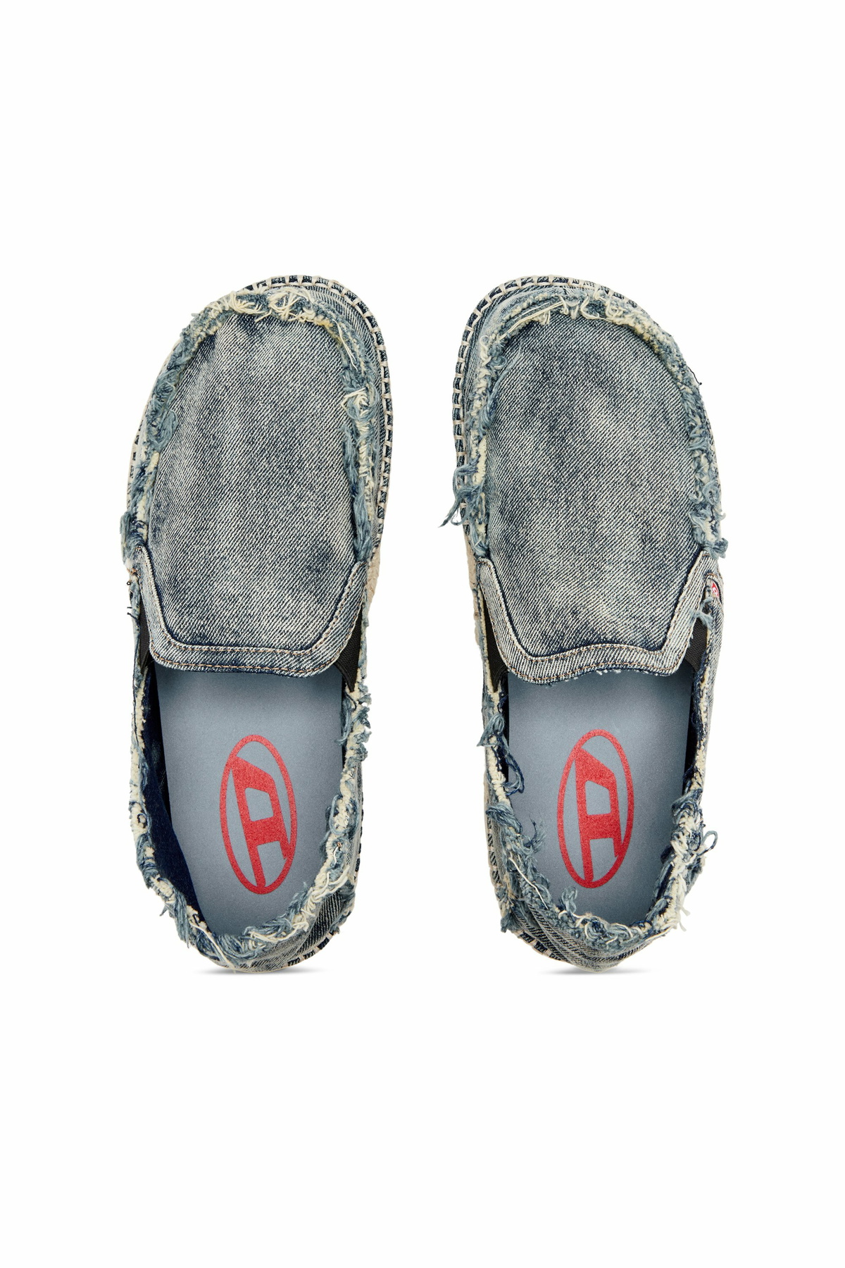 Diesel Espadrille loafers in distressed denim - Lace Ups and Mocassins Mens in Blue