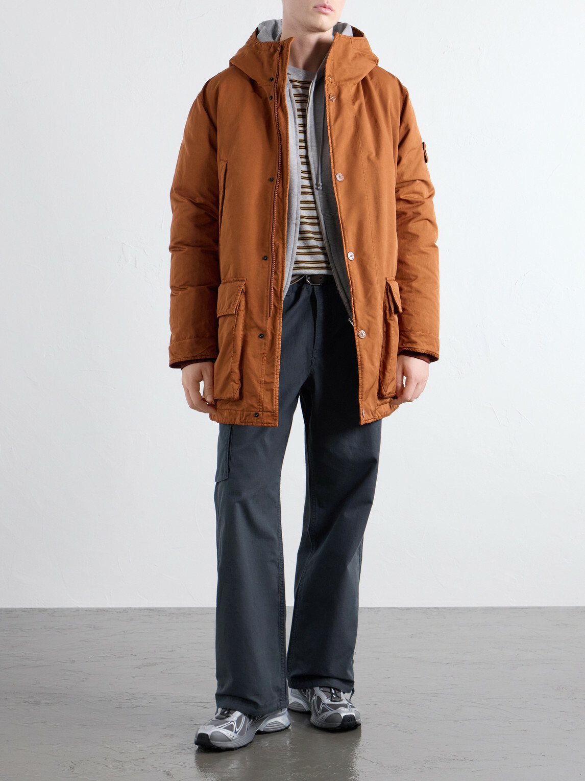 Stone Island - STONE ISLAND GHOST Garment-Dyed Shell Down Parka - Orange