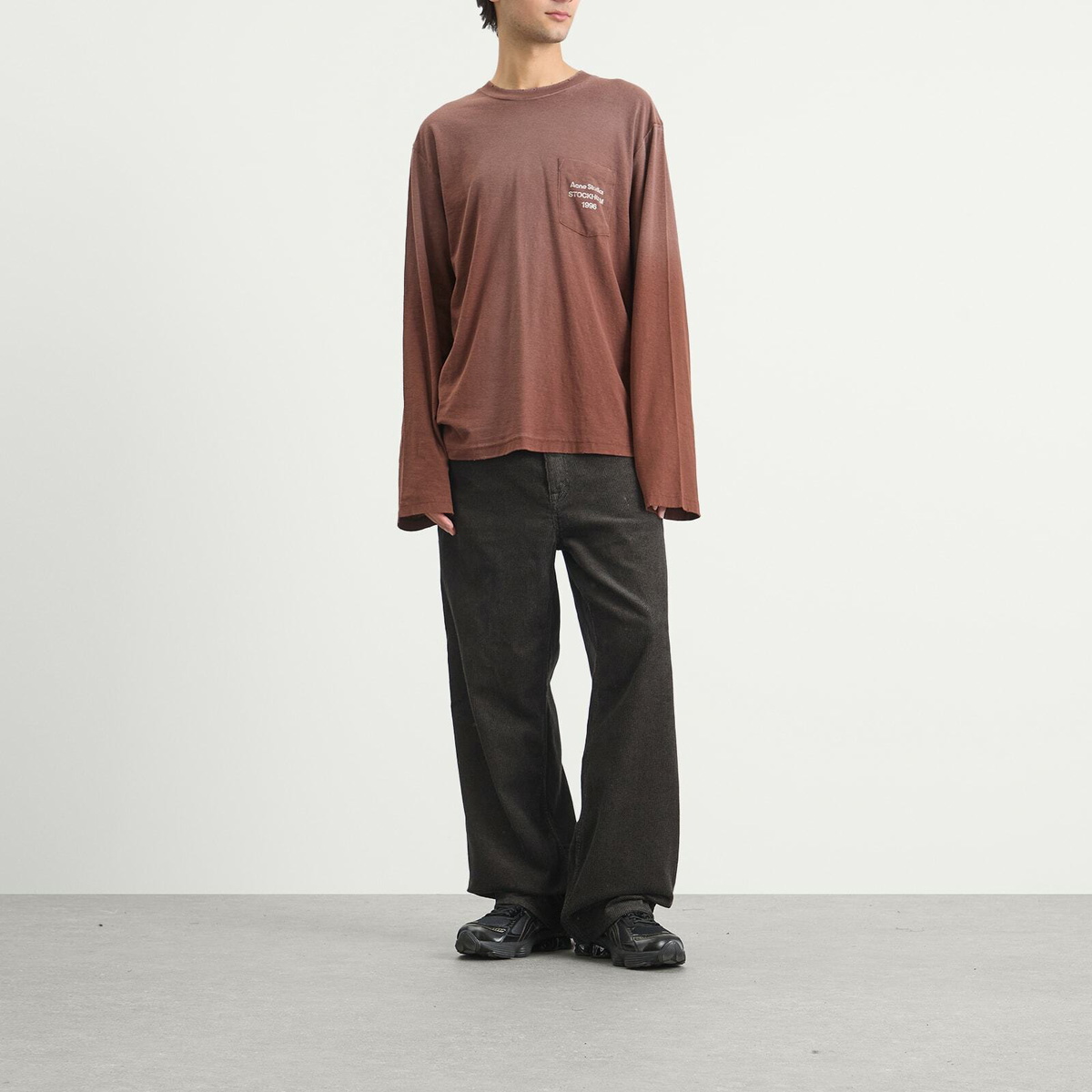 Acne Studios Men's Small 1996 Long Sleeve T-Shirt in Chocolate