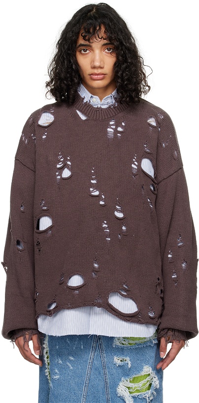 Photo: Doublet Brown Destroyed Sweater