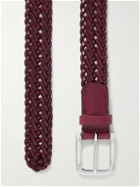 Anderson's - 3cm Woven Leather Belt - Burgundy