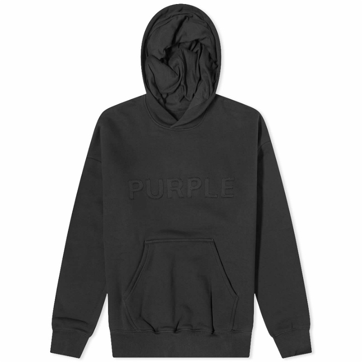 Photo: Purple Brand Men's Fleece Logo Hoodie in Black