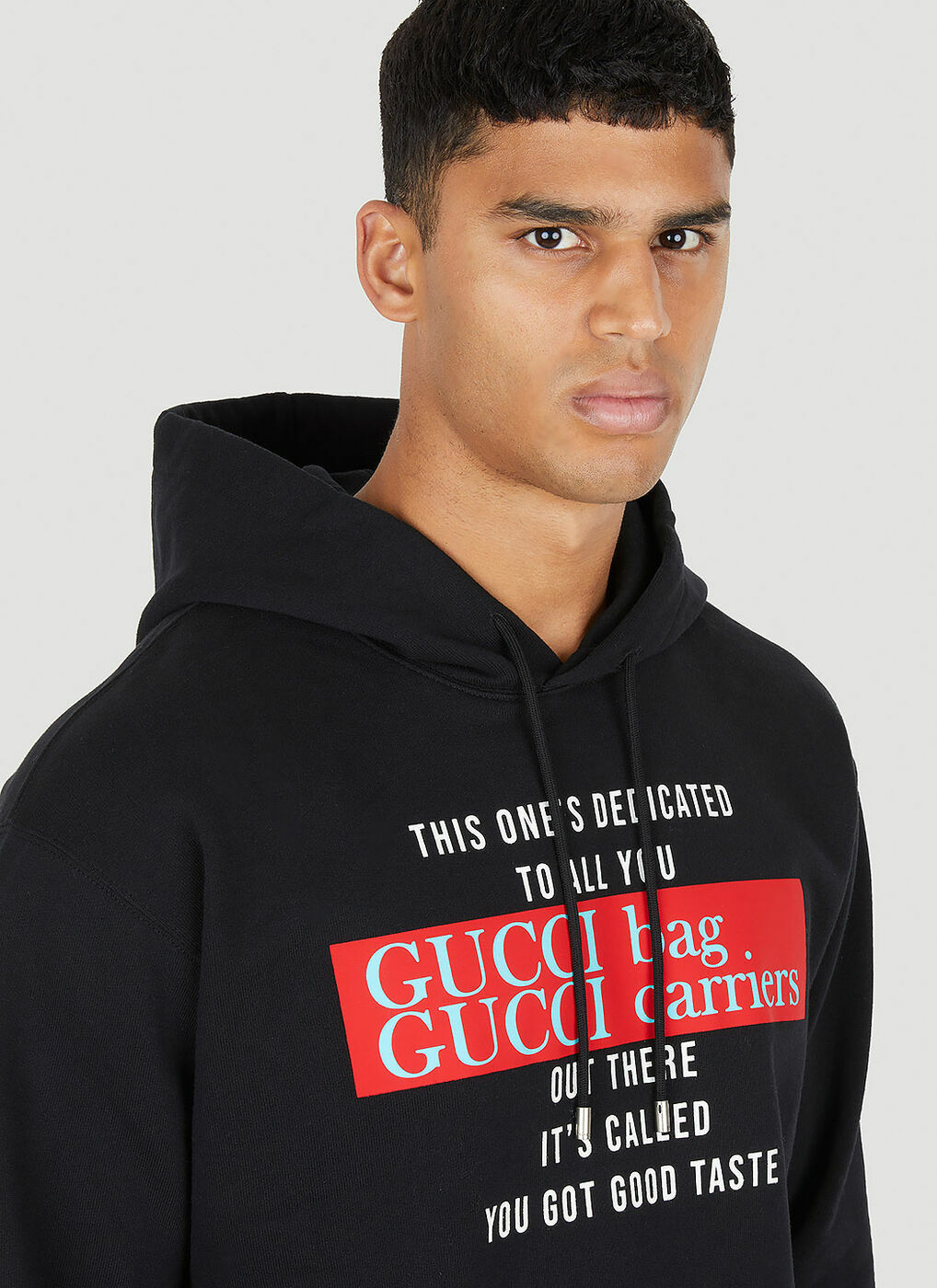 Felted Hooded Sweatshirt in Black Gucci