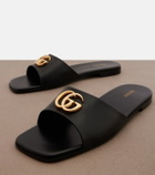 Gucci Double G leather slides