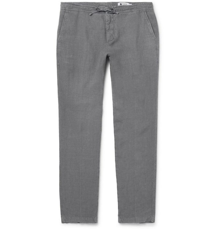 Photo: NN07 - Copenhagen Tapered Linen Drawstring Trousers - Men - Gray