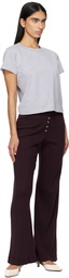 LESET Burgundy Pointelle Boxer Lounge Pants