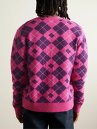 Acne Studios - Kwanny Argyle Wool-Blend Jacquard-Knit Cardigan - Pink