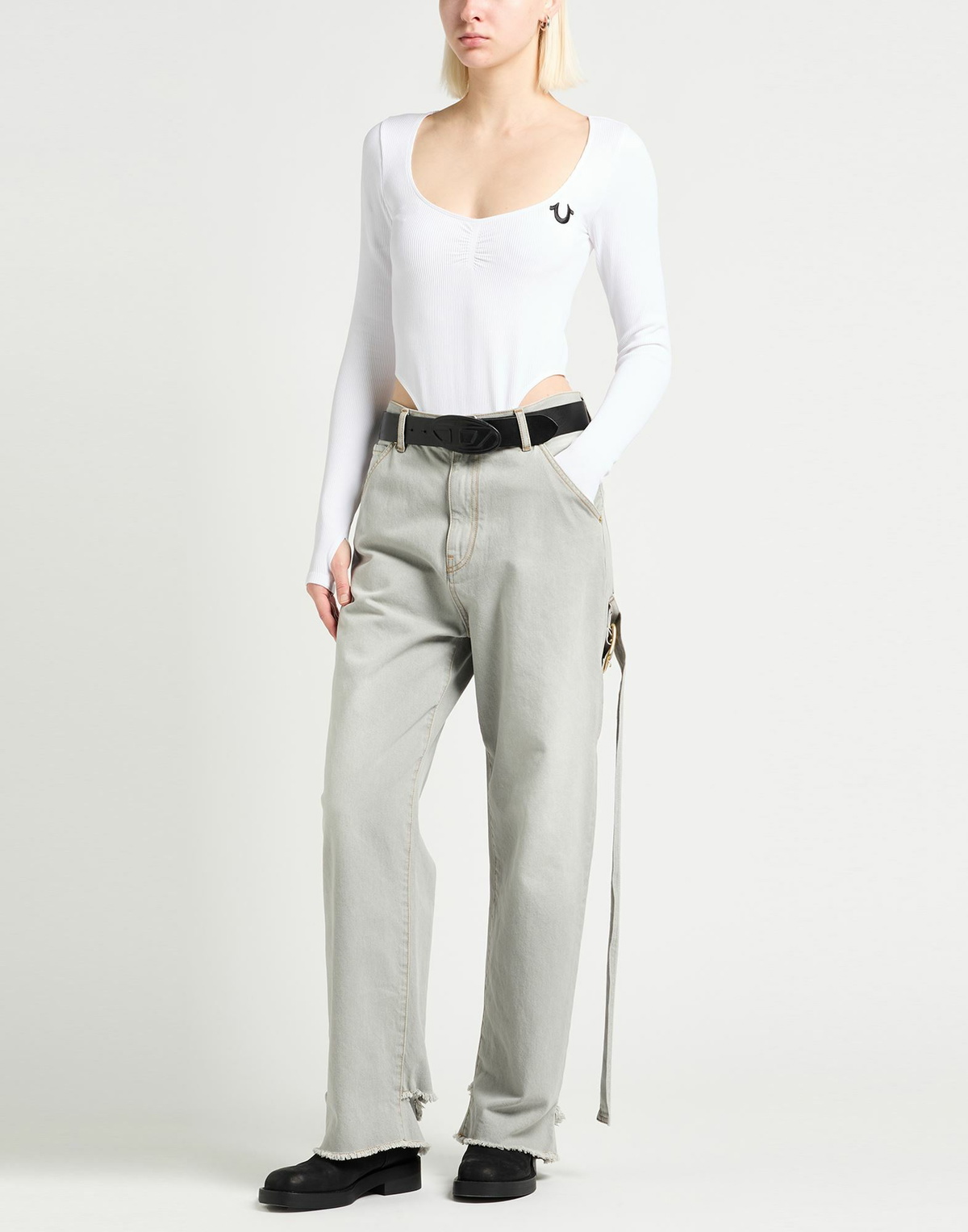 Darkpark Womens Jeans in Light grey