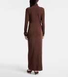Xu Zhi Gathered turtleneck maxi dress