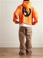 Acne Studios - Fester H U Logo-Print Cotton-Jersey Hoodie - Orange