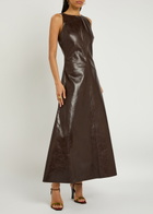 Entire Studios Delta Leather Midi Dress Black