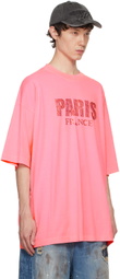 VETEMENTS Pink Crystal 'Paris' T-Shirt