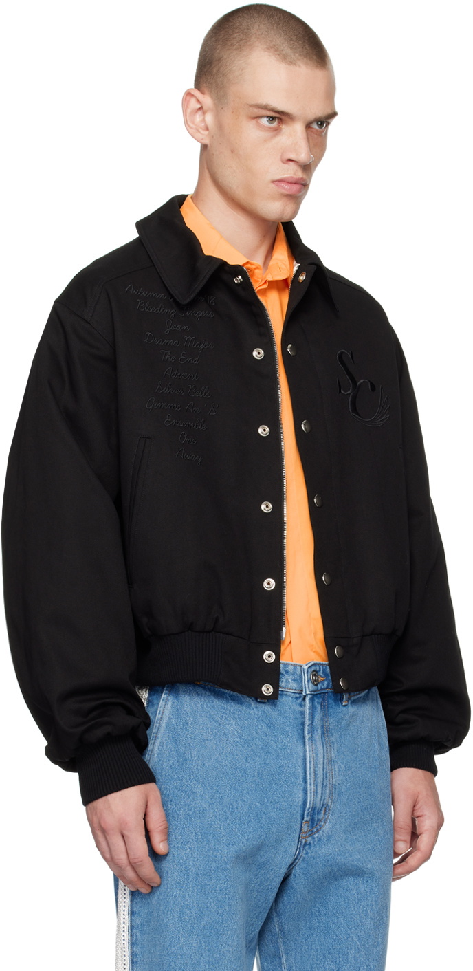 Stefan Cooke Black Souvenir Bomber Jacket Stefan Cooke
