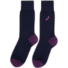 Paul Smith Navy and Purple Aubergine Socks