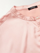 TOM FORD - Stretch-Silk Satin Henley Pyjama Top - Pink