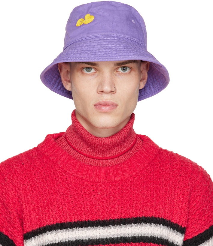 Photo: Acne Studios Purple Embroidered Bucket Hat
