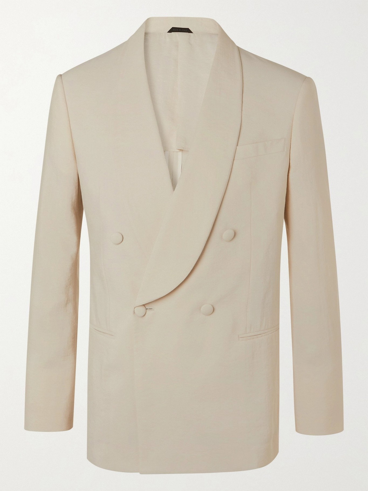 GIORGIO ARMANI - Double-Breasted Silk-Blend Suit Jacket - Neutrals 