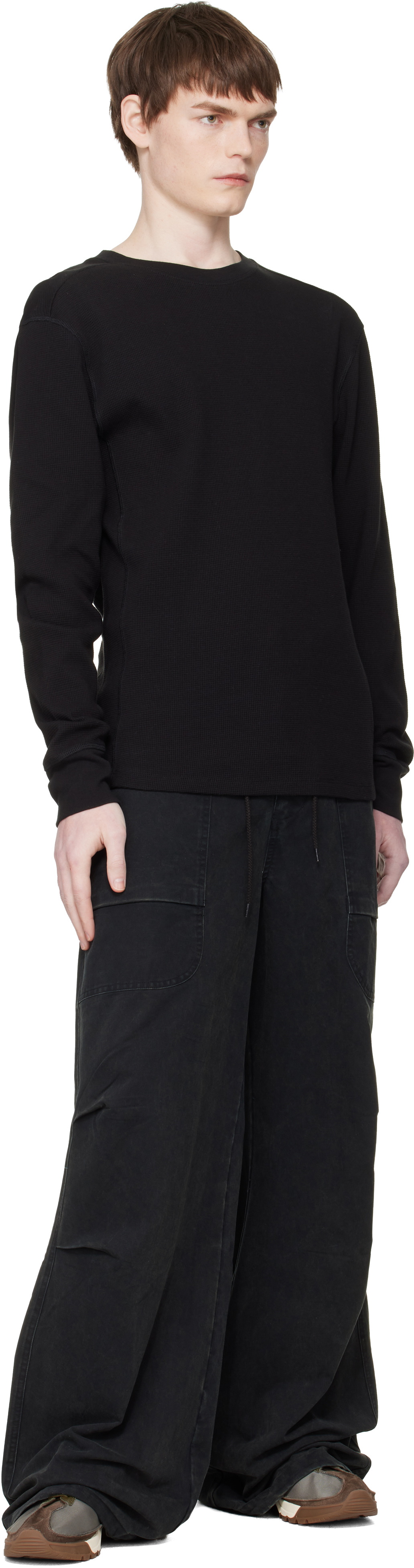 Entire Studios Black Thermal Long Sleeve T-shirt Entire Studios