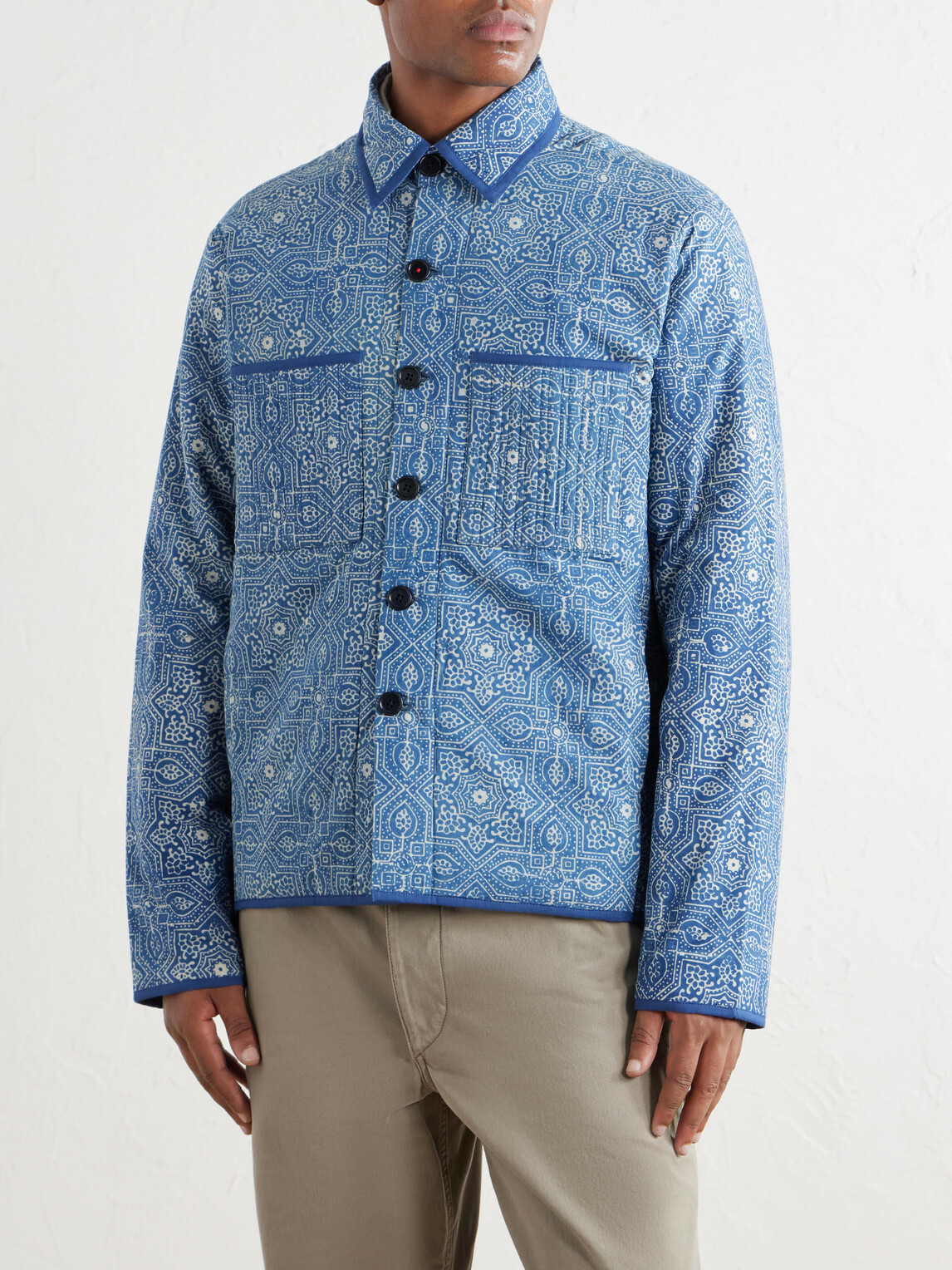 Kardo - Wynton Printed Cotton Blouson Jacket - Blue