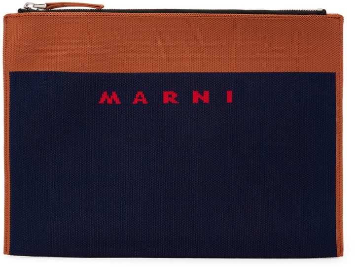 Photo: Marni Navy & Tan Jacquard Pouch