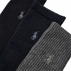 Polo Ralph Lauren Men's Sports Sock - 3 Pack in Navy/Charcoal/Black