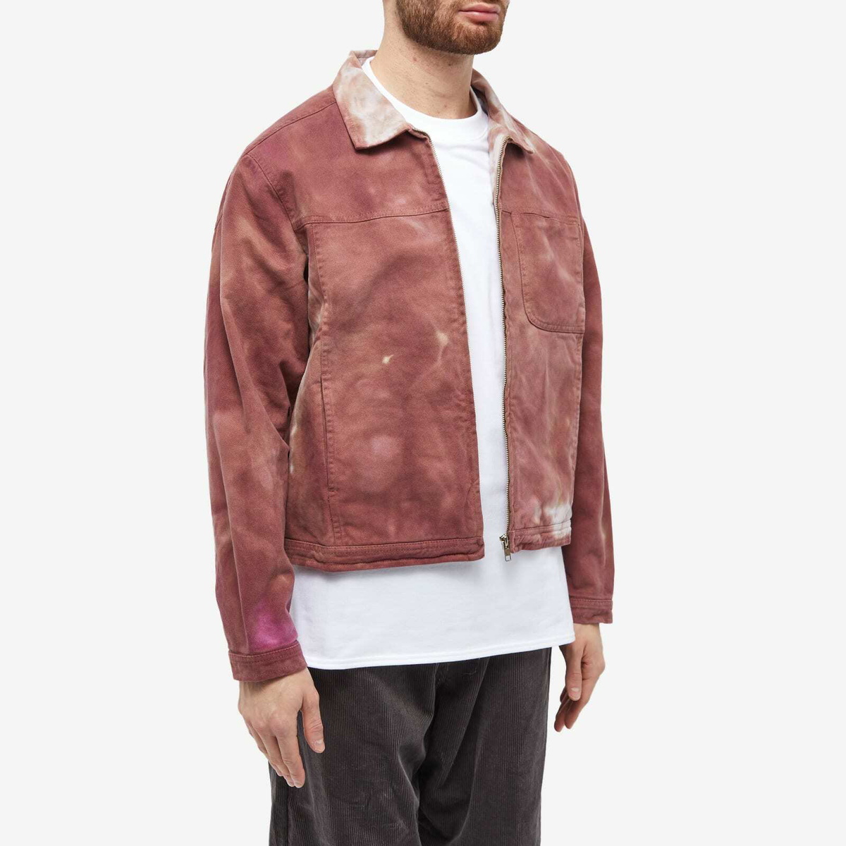 AFFXWRKS Men's Crease Dye Boxed Blouson in Stain Pink AFFXWRKS